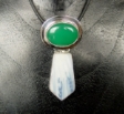 GREEN ONYX AND BOWL SHARD PENDANT 2